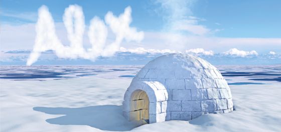 Motiv mit dem Namen „Alex“ im Bild: Iglu in Schneelandschaft, Name als Wolkenschrift am Himmel